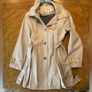 Michael Kors Trench Coat Size L Removable Hood